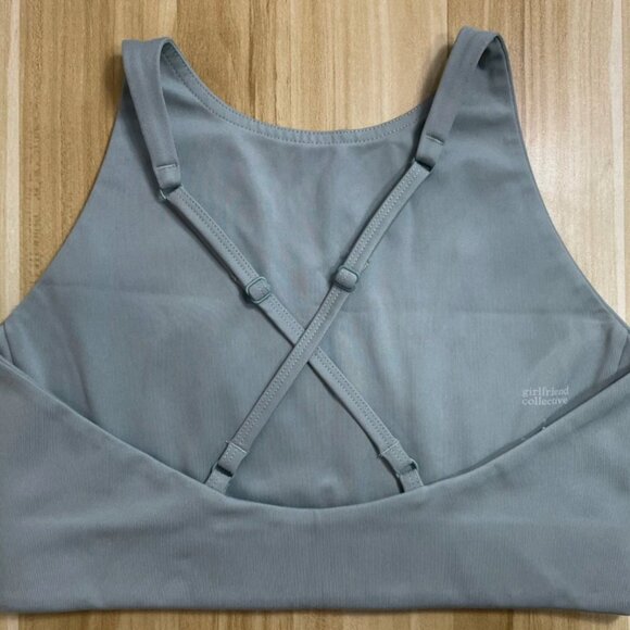 Girlfriend Collective Sage Green High Neck Sports Bra Tank Top RacerBack Size S - Picture 3 of 6